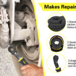 2 PCS Slack Adjuster Tools, Brake Adjustment for Semi, Fork End Release and 5/16" Double Square Reversible Ratcheting Wrench, Automatic Slack Adjuster Release Set auto draft