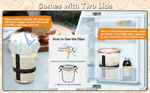 polyhnia sourdough starter jar, sourdough jar wide mouth, sourdough starter kit, sourdough starter jars glass easy fermentation, reusable 27 oz sourdough bread baking supplies for bakery lover