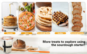 polyhnia sourdough starter jar, sourdough jar wide mouth, sourdough starter kit, sourdough starter jars glass easy fermentation, reusable 27 oz sourdough bread baking supplies for bakery lover