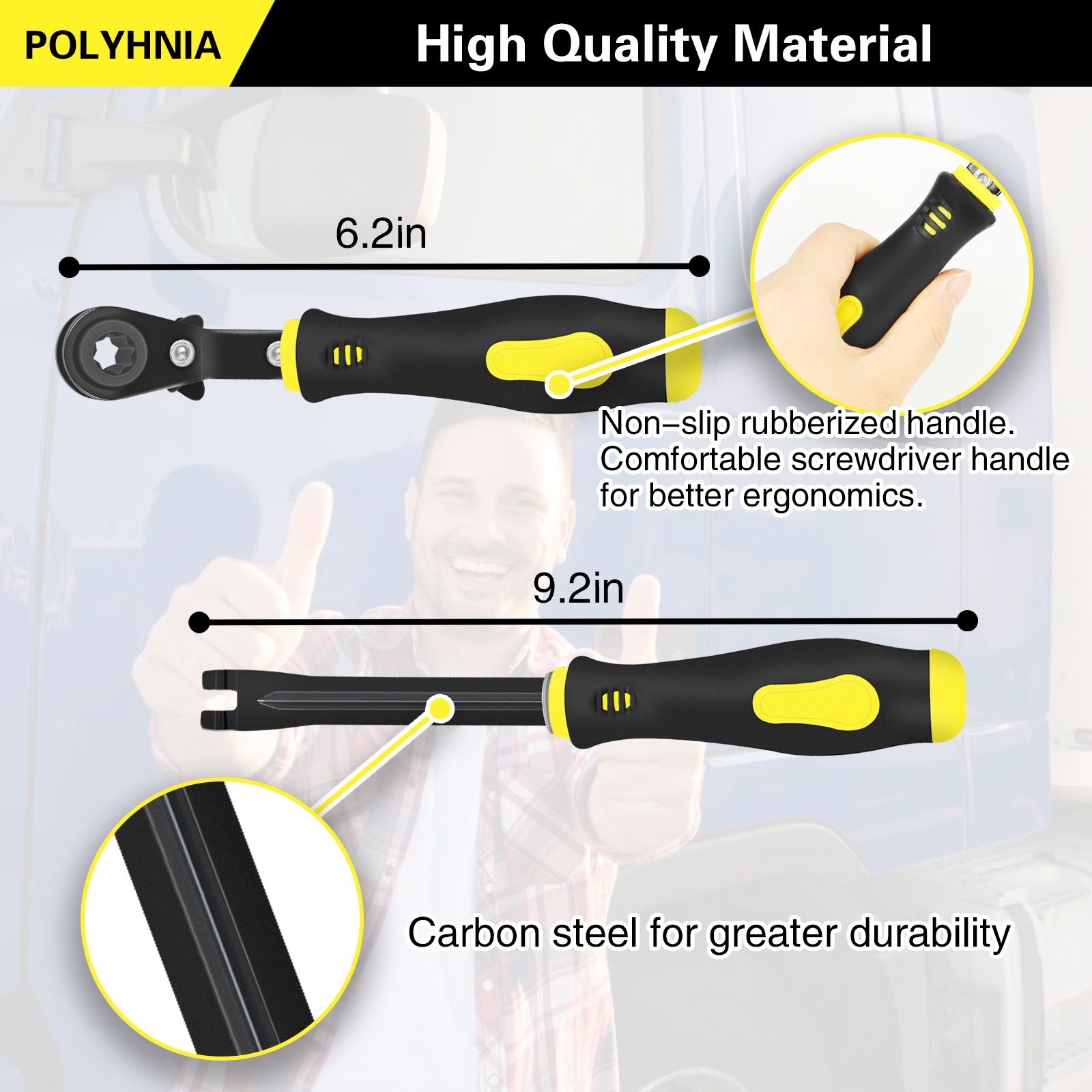 2 pcs slack adjuster tools, brake adjustment for semi, fork end release and 5/16" double square reversible ratcheting wrench, automatic slack adjuster release set 2 pcs slack adjuster tools, brake adjustment for semi, fork end release and 5/16" double square reversible ratcheting wrench, automatic slack adjuster release set