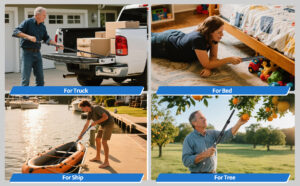 magnetically mounted truck cargo grabber reach retriever tool,6.9 ft upgraded extendable truck bed accessories,heavy duty stainless steel truck bed grabber tool with two hooks (magnetically mounted)