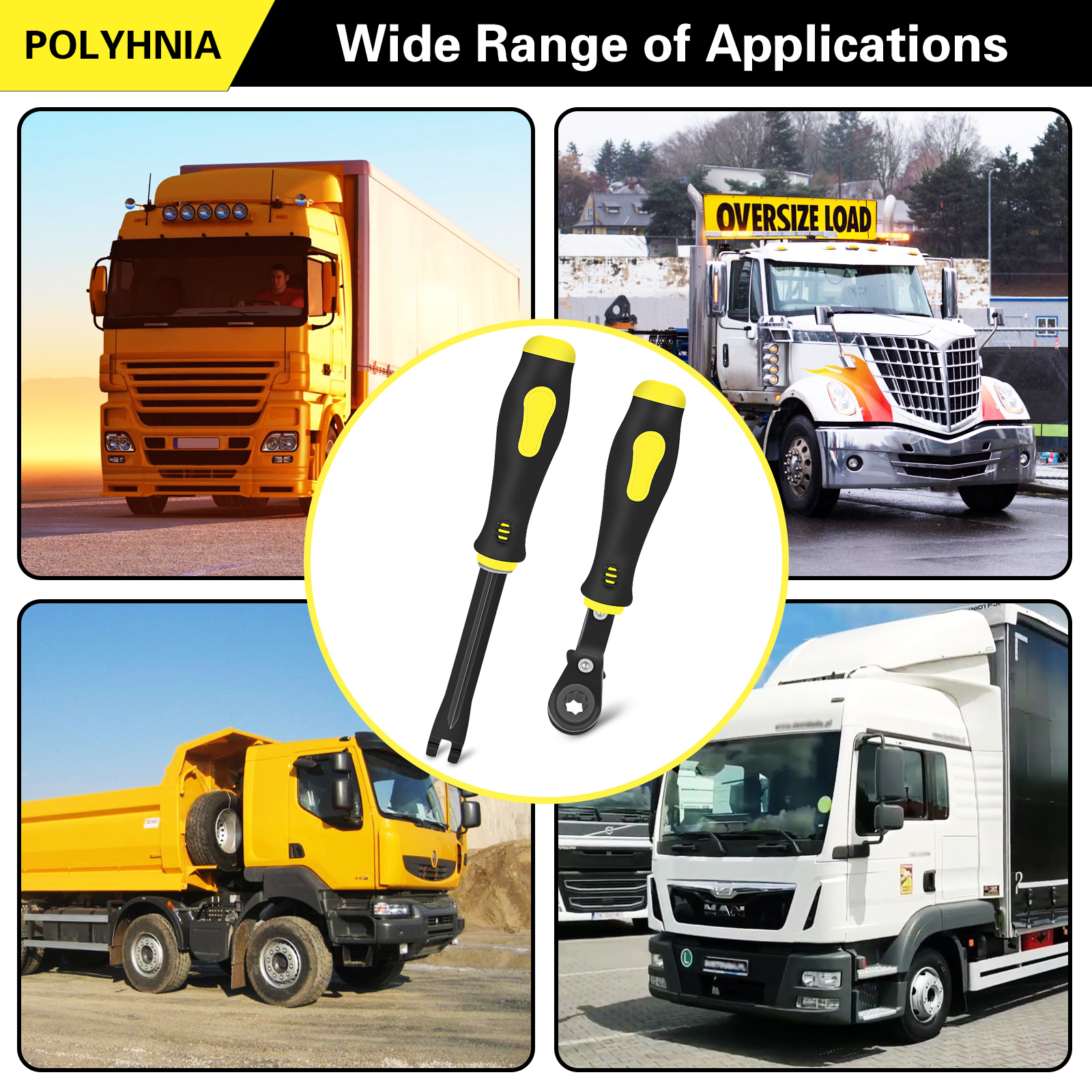 2 pcs slack adjuster tools, brake adjustment for semi, fork end release and 5/16" double square reversible ratcheting wrench, automatic slack adjuster release set 2 pcs slack adjuster tools, brake adjustment for semi, fork end release and 5/16" double square reversible ratcheting wrench, automatic slack adjuster release set