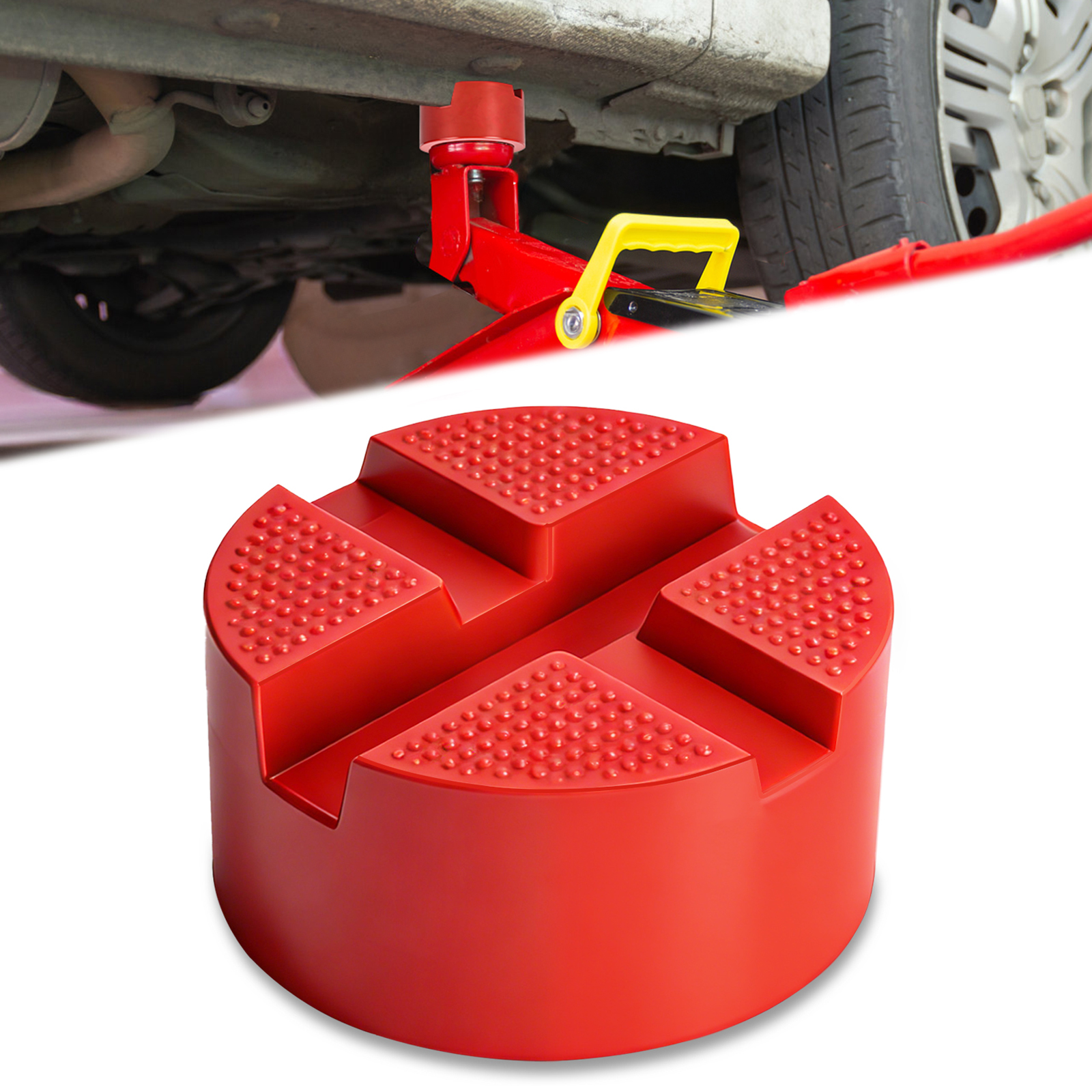 pinch weld jack pad,two depths x grooves universal floor jack pad adapter, thickened and grippy rubber provide cushion and support,frame rail protector,3.2x 3.2 x 1.9 in, 1 pcs pinch weld jack pad,two depths x grooves universal floor jack pad adapter, thickened and grippy rubber provide cushion and support,frame rail protector,3.2x 3.2 x 1.9 in, 1 pcs