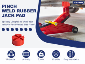 pinch weld jack pad,two depths x grooves universal floor jack pad adapter, thickened and grippy rubber provide cushion and support,frame rail protector,3.2x 3.2 x 1.9 in, 1 pcs