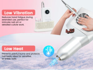 electric nail drill professional, 45,000rpm electric nail file with 12 drill bits & 50 sanding bands,rechargeable long battery life, low noise cordless nail drills machine,efile nail drill kit